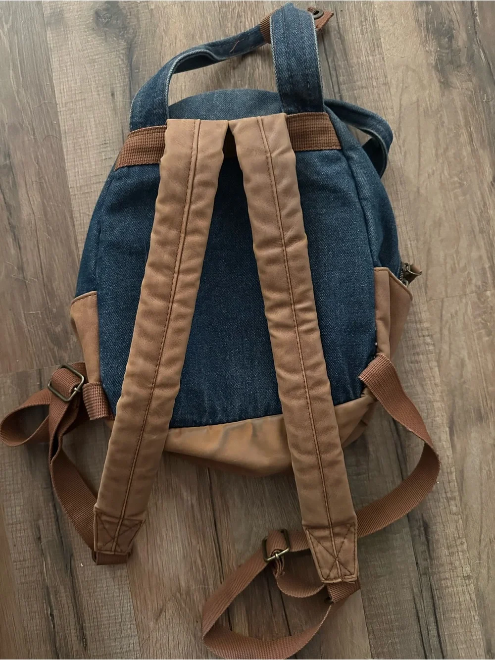Loungefly denim Winnie the Pooh Backpack with Brown Trim